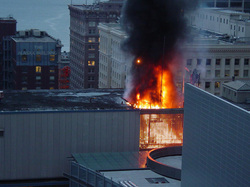 Picture of building on fire